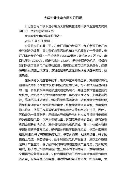 大学毕业生电力局实习日记