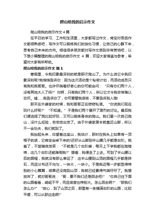 爬山给我的启示作文4篇