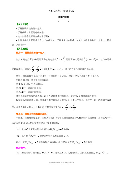 苏教版高中数学选修2-1基础_知识讲解_曲线与方程