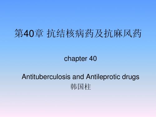 40抗结核病药及抗麻风药