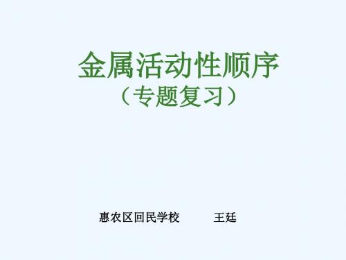 化学人教版九年级下册《金属活动性顺序》专题复习