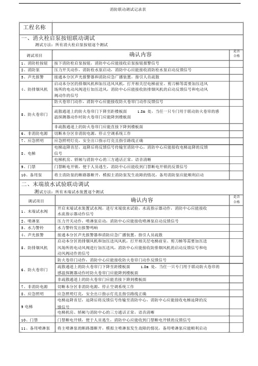 消防联动调试记录表.doc