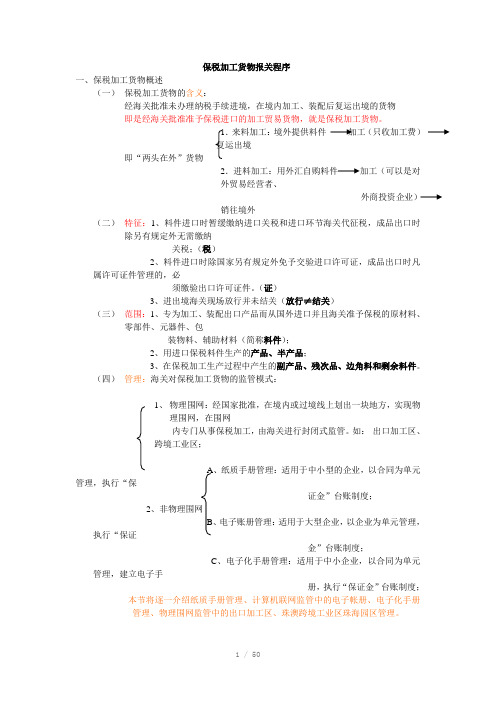 保税加工货物报关讲义(Word)