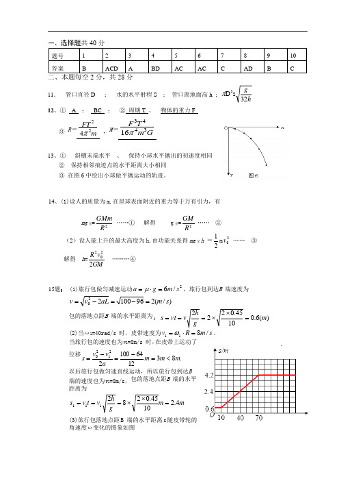 最新-2018年12月高三物理月考参考答案 精品