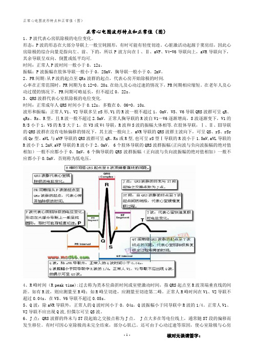 正常心电图波形特点和正常值(图)【范本模板】