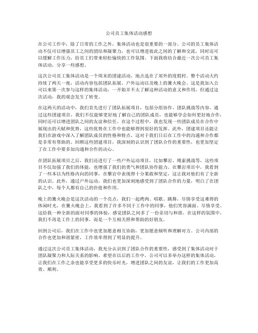 公司员工集体活动感想