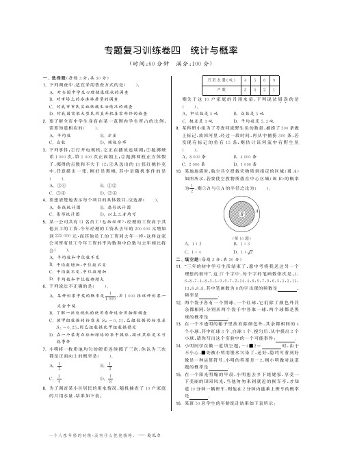 专题复习训练卷四·数学北师大版九下-特训班