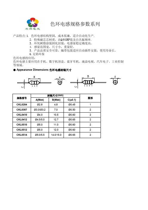 色环电感规格参数