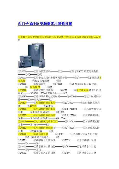 西门子440变频器常用参数设置11111111111111111111111