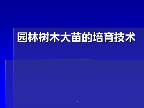 园林树木大苗的培育技术PPT课件