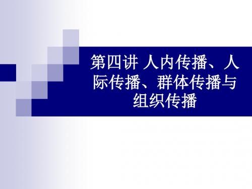 传播学概论第四讲人内传播