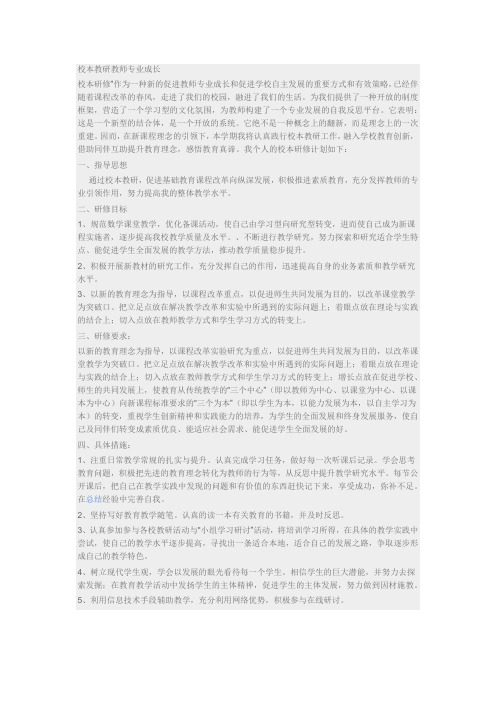 校本教研教师专业成长