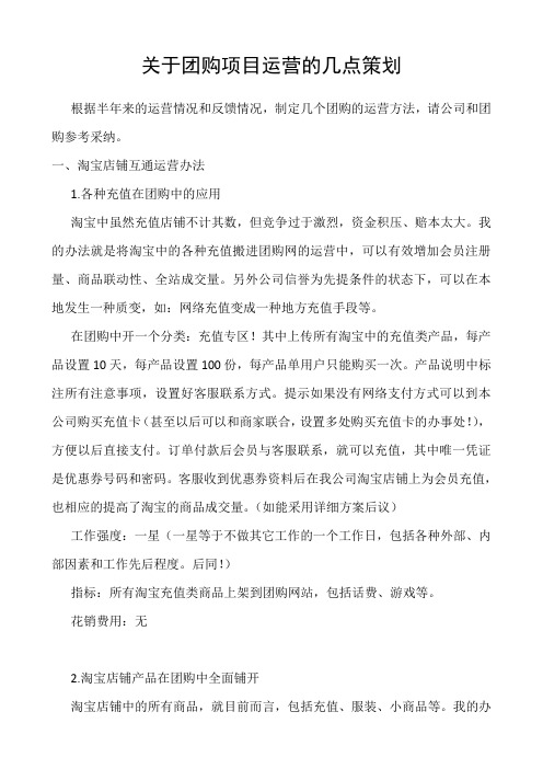 关于团购项目运营的几点策划