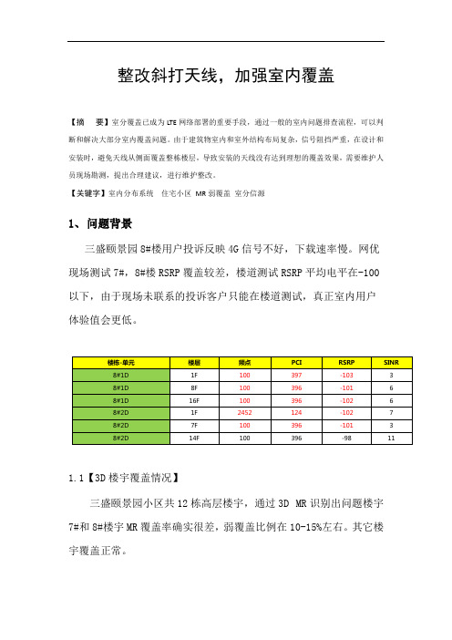 整改斜打天线,加强室内覆盖案例