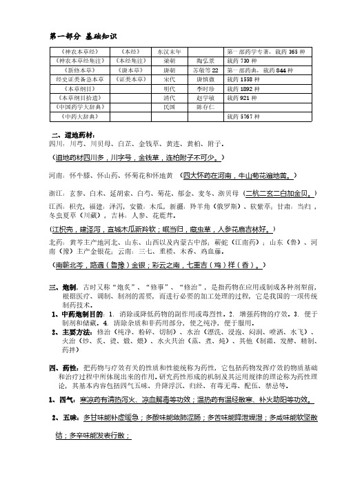 中药学(2017中医综合 考研大纲修改版)快快记忆法