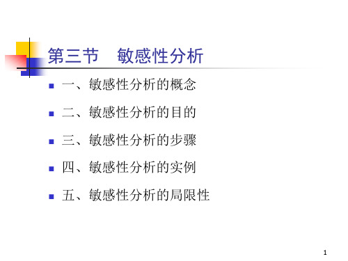 项目投资敏感性分析PPT演示课件