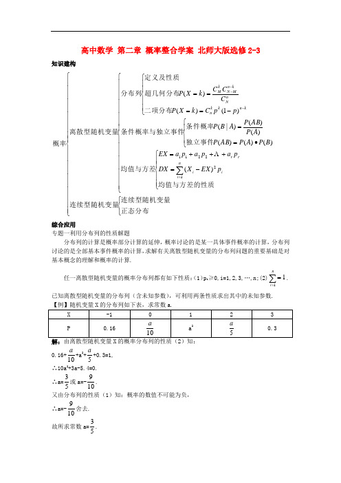 高中数学 第二章 概率整合学案 北师大版选修23