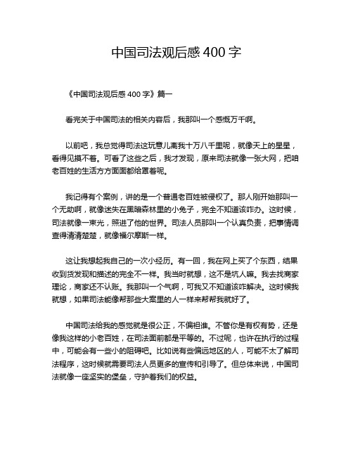 中国司法观后感400字