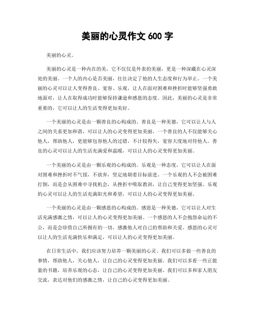 美丽的心灵作文600字