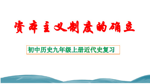 历史 九年级上册英法美资产阶级革命