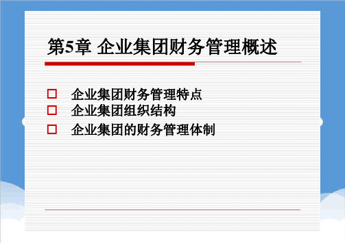 管理知识-第5章企业集团财务管理概述1 精品