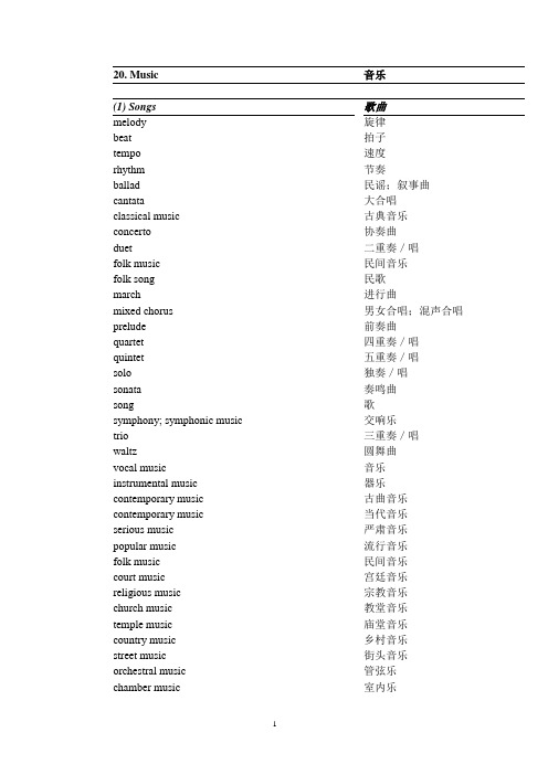 音乐词汇