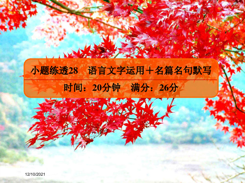 高考语文二轮复习小题练透28语言文字运用名篇名句默写