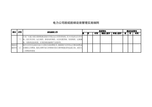 电力公司脱硫脱硝设施管理实施细则