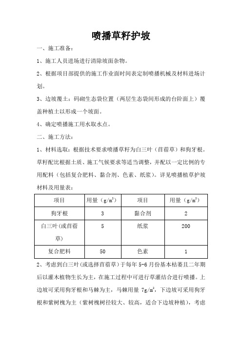 护坡喷播植草施工方案