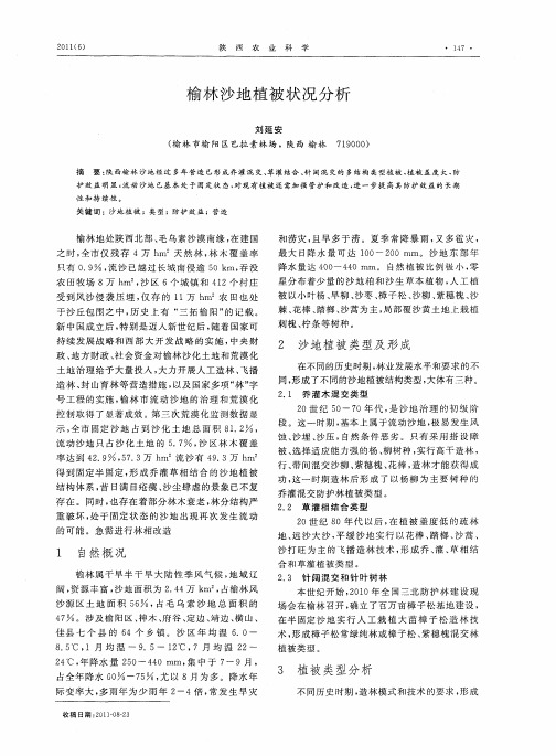 榆林沙地植被状况分析