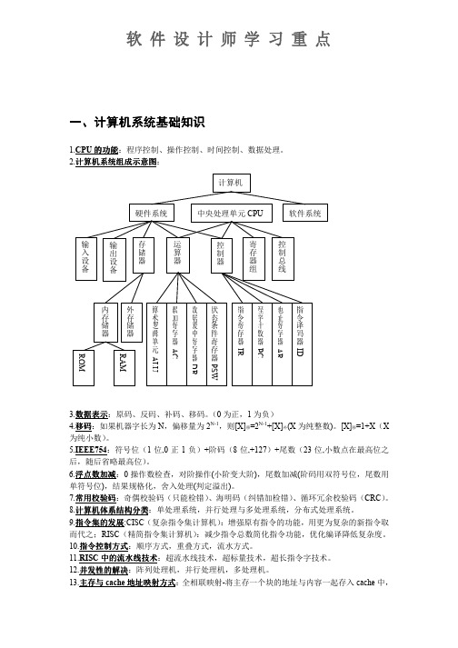 软件设计师学习重点