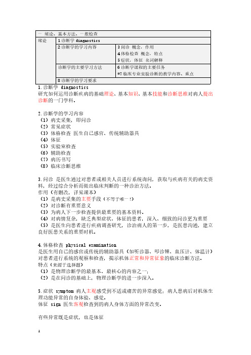 诊断学笔记 体格检查篇