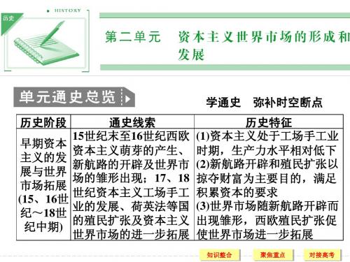 必修二 开辟新航路、殖民扩张与世界市场的拓展