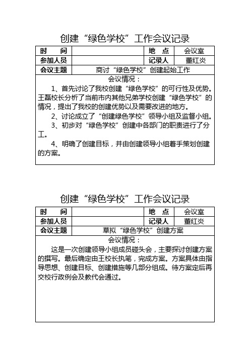 绿色学校会议记录