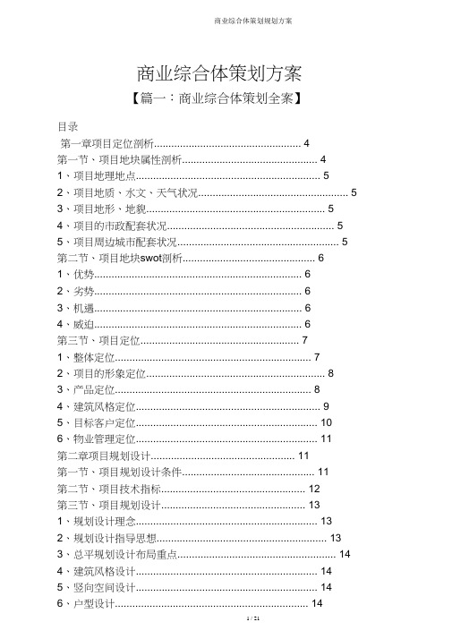 商业综合体策划规划方案