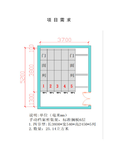 三、手动密集架材料配置一览表