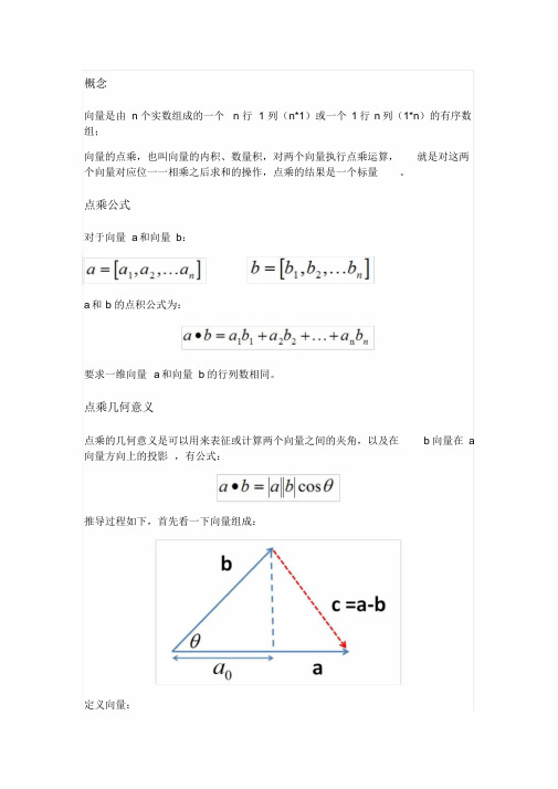 向量点乘(内积)和叉乘(外积、向量积)概念及几何意义解读