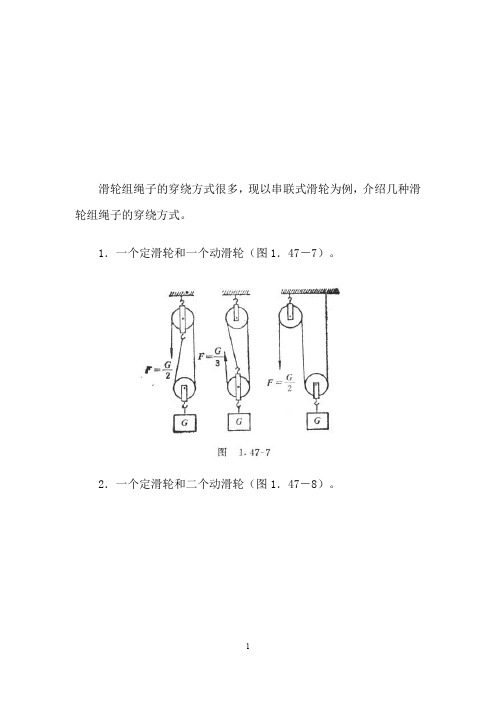 滑轮组绳子的穿绕方式及拉力计算