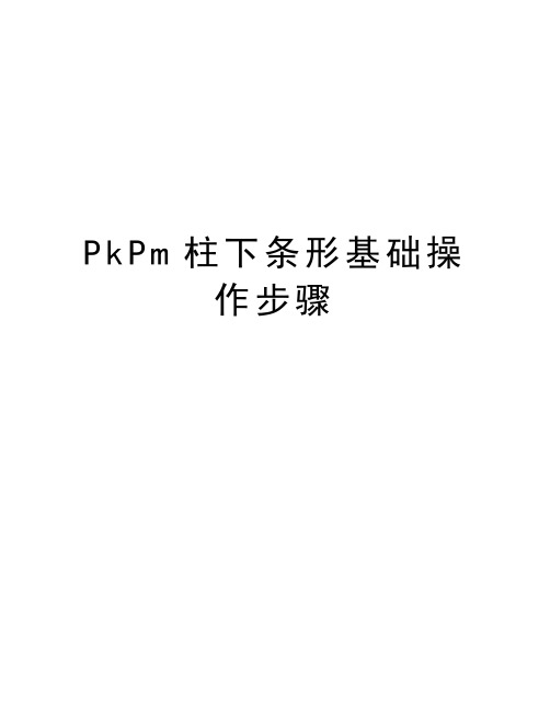 PkPm柱下条形基础操作步骤电子教案