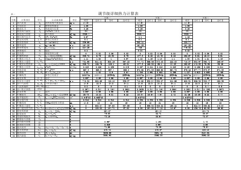 调节级详细热力计算表