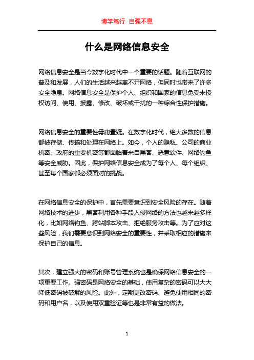 什么是网络信息安全