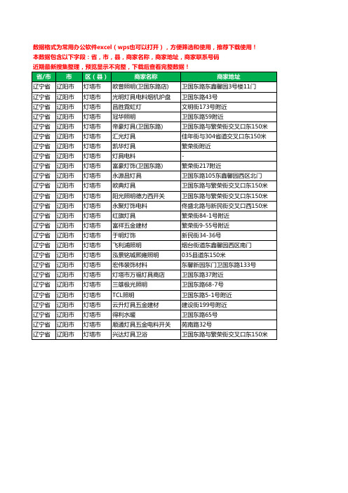 新版辽宁省辽阳市灯塔市灯饰工商企业公司名录名单黄页大全26家