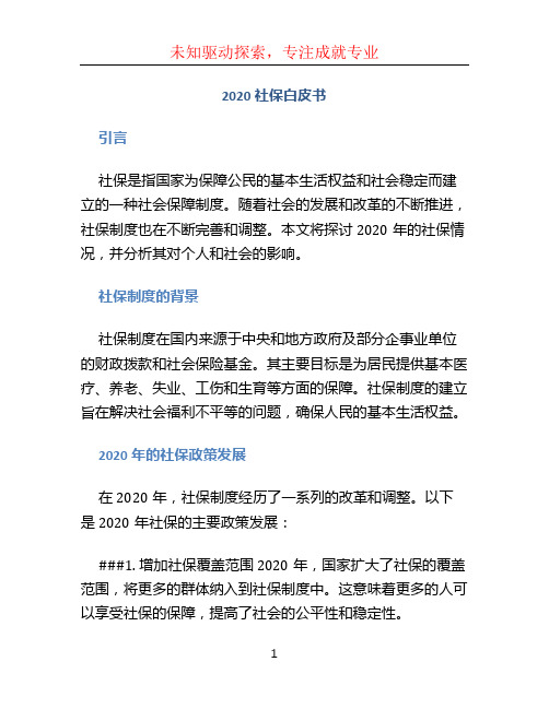 2020社保白皮书