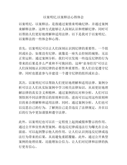 以案明纪,以案释法心得体会