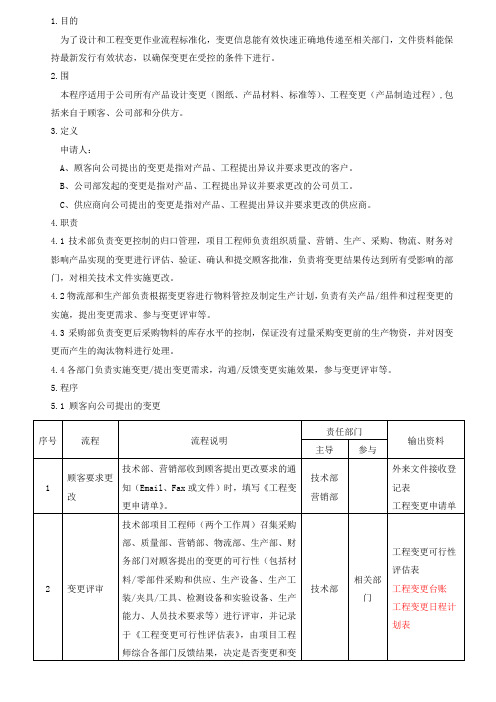 工程变更控制程序文件