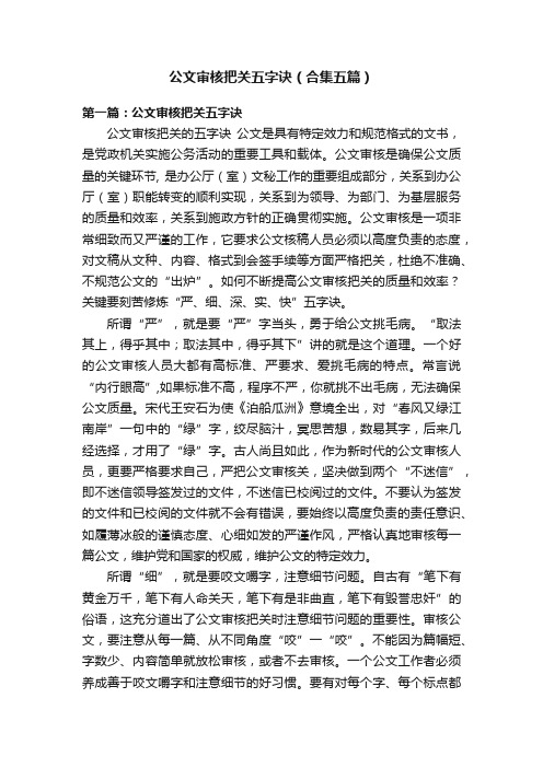 公文审核把关五字诀（合集五篇）