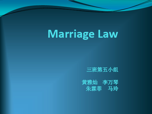 婚姻法 the law of marriage