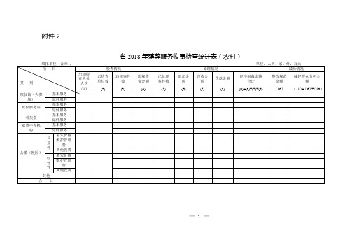农村殡葬收费统计表