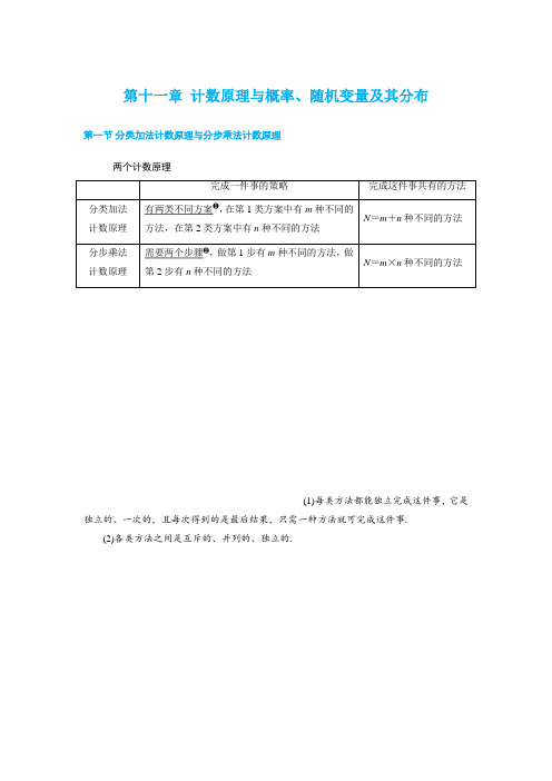 2020年高考数学一轮复习考点与题型总结：第十一章 计数原理与概率、随机变量及其分布