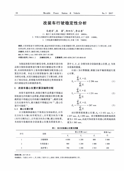 改装车行驶稳定性分析